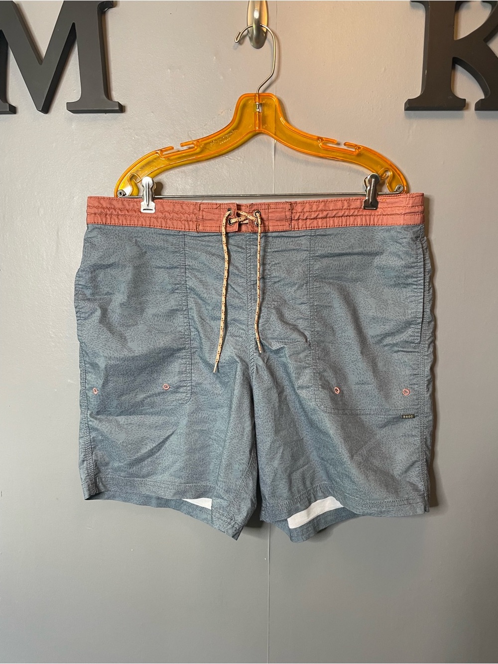 Howler Swim Trunks Blue Slate and Coral‎ 38